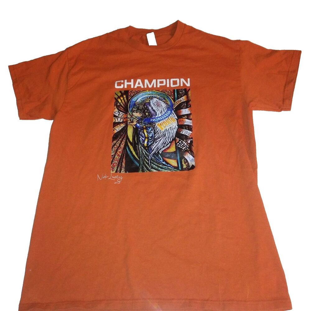 Nick Lowery Youth Foundation Charity Med orange t shirt women Gilden Cotton
